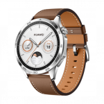Huawei Watch GT 4 46mm Stainless Steel Case with Brown Leather Strap