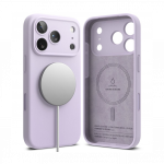 Kaitse&uuml;mbris Silicone Magnetic, Apple iPhone 17 Pro, helelilla, MagSafe &uuml;hilduv, Ringke