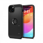 Kaitse&uuml;mbris Tough Armor (MagFit), Apple iPhone 15, must, tugijalaga, MagSafe, Spigen