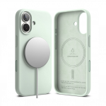 Kaitse&uuml;mbris Silicone Magnetic, Apple iPhone 17, m&uuml;ndiroheline, MagSafe &uuml;hilduv, Ringke