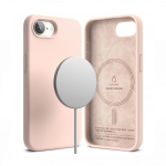 Kaitse&uuml;mbris Silicone Magnetic, Apple iPhone 16e, heleroosa, MagSafe magnetiga, Ringke