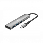 Goobay Slim 4-Port USB Hub, USB-C to USB-C/USB-A, 5 Gbit/s Grey