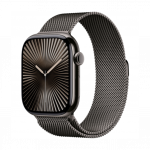 Apple Watch Series 10 GPS + Cellular 46mm Slate Titanium Case with Slate Milanese Loop- S/M