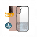 Kaitse&uuml;mbris ClearCase, Samsung Galaxy S21+ 5G, klaasist tagak&uuml;ljega, l&auml;bipaistev musta &auml;&auml;rega, PanzerGlass