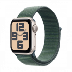Apple Watch SE 2024 GPS 44mm Starlight Aluminum Case with Lake Green Sport Loop