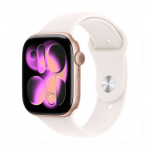 Apple Watch Series 11 GPS 46mm Rose Gold Aluminum Case with Light Blush Sport Band S/M