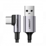 Ugreen type-C nurgakaabel OC 3.0 3A, 1m, laadimiskaabel, must