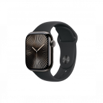 Apple Watch Series 10 GPS + Cellular 42mm Slate Titanium Case with Black Sport Band- S/M