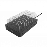 Deltaco USB-laadimisjaam 8-le seadmele 6x USB-A, 2x USB-C, kiirlaadimine 75W, must