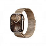 Apple Watch Series 10 GPS + Cellular 46mm Gold Titanium Case with Gold Milanese Loop- M/L