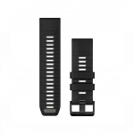 Garmin 26mm QuickFit Black Pebble Gray Silicone Band