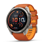 Garmin fenix 9 Pro inReach 51mm Titanium with Autumn Orange Spark Orange Silicone Band