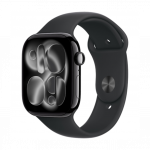 Apple Watch Series 11 GPS 46mm Jet Black Aluminum Case with Black Sport Band M/L