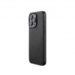 Kaitse&uuml;mbris Apple iPhone 15 Pro Max, must, MagSafe, naturaalsest nahast, Mujjo