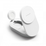 Juhtmevaba laadimisalus 3-in-1 Qi2.2 25W, telefonile + Apple Watch + k&otilde;rvaklappidele, valge, MagSafe &uuml;hilduv, Ringke