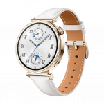 Huawei Watch GT 5 41mm Stainless Steel Case with White Leather Strap