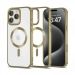 Kaitse&uuml;mbris MagFlex MagSafe, Apple iPhone 16 Pro, l&auml;bipaistev kuldse &auml;&auml;rega, Tech-Protect