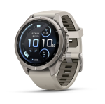 Garmin fenix 9 Pro inReach 43mm Titanium with Fog Grey Dark Sandstone Silicone Band