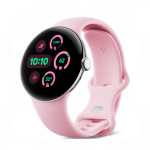 Google Pixel Watch 3 41mm Polished Silver Aluminum Case/Rose Quartz Active Band
