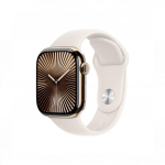 Apple Watch Series 10 GPS + Cellular 42mm Gold Titanium Case with Starlight Sport Band- S/M
