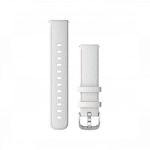 Garmin Quick Release Band (18mm) White Leather with Silver Hardware