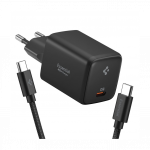 Toalaadija Essential 45W USB-C (adapter + USB-C kaabel 1.2m), must, EE451EU, Spigen