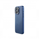 Kaitse&uuml;mbris Apple iPhone 15 Pro Max, sinine, MagSafe, naturaalsest nahast, Mujjo