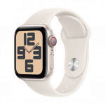 Apple Watch SE 2024 40 mm GPS + Cellular Starlight Alumiinium Case with Starlight Sport Band S/M