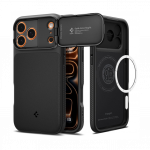 Kaitse&uuml;mbris kaamera kattega Optik Armor (MagFit), Apple iPhone 17 Pro Max, must, MagSafe &uuml;hilduv, Spigen