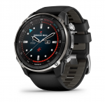 Garmin Descent Mk3i 51 mm Silver and Black PVD Titanium With Black Pebble Grey Silicone Band