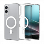 Kaitse&uuml;mbris Ultra Hybrid (MagFit), Samsung Galaxy S25 Edge, l&auml;bipaistev valge Qi2/MagSafe ringiga, Spigen