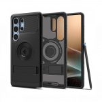 Kaitse&uuml;mbris Slim Armor Armor (MagFit), Samsung Galaxy S25 Ultra, must, tugijalaga, MagSafe &uuml;hilduv, Spigen