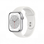 Apple Watch Series 8 GPS + Cellular 45mm Silver Aluminum Case with White Sport Band