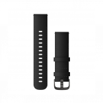 Quick Release Bands (22 mm) Black Leather with Brushed Slate Hardware