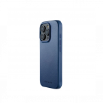 Kaitse&uuml;mbris Apple iPhone 16 Pro, sinine, MagSafe, naturaalsest nahast, Mujjo