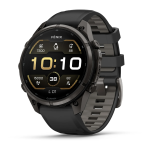 Garmin fenix 9 Pro 47mm Carbon Gray DLC Titanium with Black Pebble Grey Silicone Band
