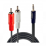 3.5mm stereo pistik - 2RCA pistik audio kaabel 5m, Lindy