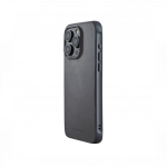 Kaitse&uuml;mbris Shield Case, Apple iPhone 15 Pro Max, sinakashall, MagSafe, naturaalsest nahast tagak&uuml;ljega, Mujjo