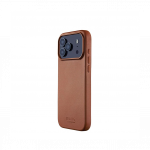 Kaitse&uuml;mbris Apple iPhone 17 Pro Max, pruun, naturaalsest nahast, MagSafe &uuml;hilduv, Mujjo