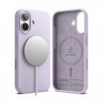 Kaitse&uuml;mbris Silicone Magnetic, Apple iPhone 17, helelilla, MagSafe &uuml;hilduv, Ringke