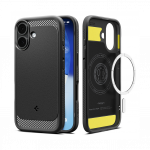 Kaitse&uuml;mbris Rugged Armor (MagFit), Apple iPhone 17, must, MagSafe &uuml;hilduv, Spigen