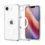 Kaitse&uuml;mbris Ultra Hybrid (MagFit), Apple iPhone 16e, l&auml;bipaistev valge MagSafe ringiga, Spigen