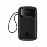 Akupank USB + USB-C pesaga + 2x USB juhtmega, 20.000 mAh, 30W, must, QPow 2, Baseus