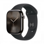 Apple Watch Series 10 GPS + Cellular 46mm Slate Titanium Case with Black Sport Band- S/M