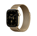 Apple Watch Series 12 GPS+Cellular 46mm Radiant Gold Titanium Case with Gold Milanese Loop M/L