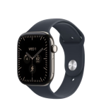 Apple Watch Series 12 GPS+Cellular 46mm Natural Titanium Case with Navy Blue Sport Band S/M