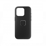 Kaitse&uuml;mbris Everyday Case V2, Apple iPhone 15 Pro, tumehall, MagSafe, riidest tagak&uuml;ljega, Peak Design