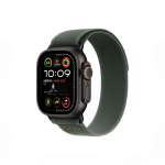 Apple Watch Ultra 2 GPS + Cellular 49mm Black Titanium Case with Dark Green Alpine Loop- Small