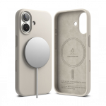 Kaitse&uuml;mbris Silicone Magnetic, Apple iPhone 17, helebeež, MagSafe &uuml;hilduv, Ringke