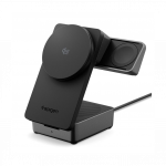 Kokkuvolditav juhtmevaba laadimisalus 3-in-1 (MagFit) Qi2.2 25W, telefonile + Apple/Galaxy Watch + k&otilde;rvaklappidele, must, MagSafe &uuml;hilduv, EF323MQ, Spigen